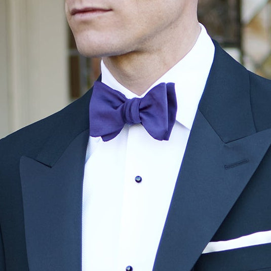 Purple Grosgrain Silk Cotton Bow Tie
