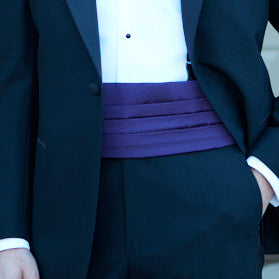 Purple Grosgrain Silk and Cotton Cummerbund