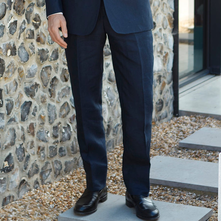 Barney Navy Linen Trouser