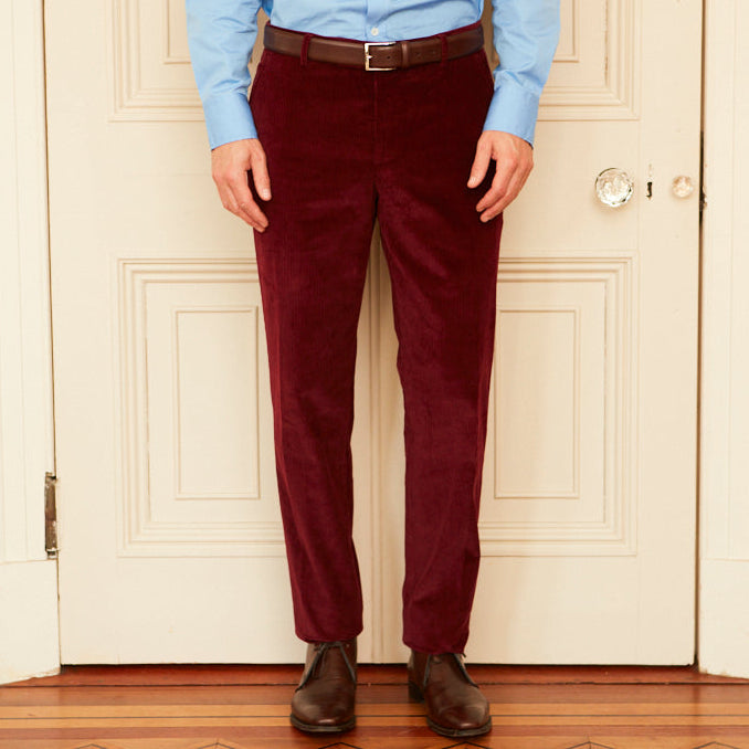 Thomas Burgundy Corduroy Trouser