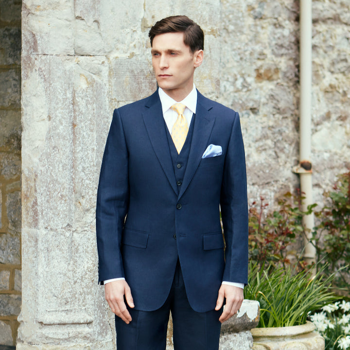 William Navy Linen Jacket
