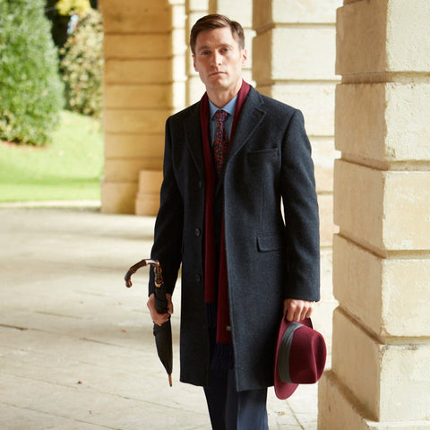 Warrington Charcoal Twill Wool and Cashmere Coat