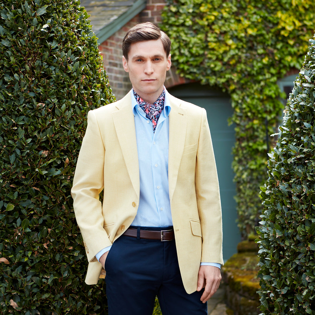 Gregory Pale Yellow Prince of Wales Check Jacket