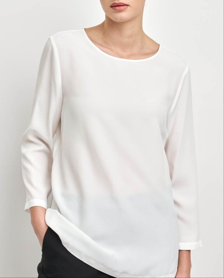 Zoe Silk Blend Crepe de Chine Shirt