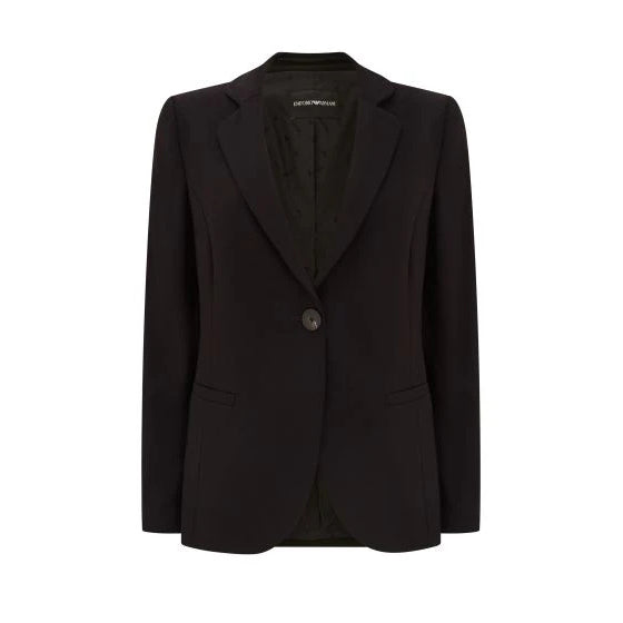 Tailored One Button Wool Stretch Jacket