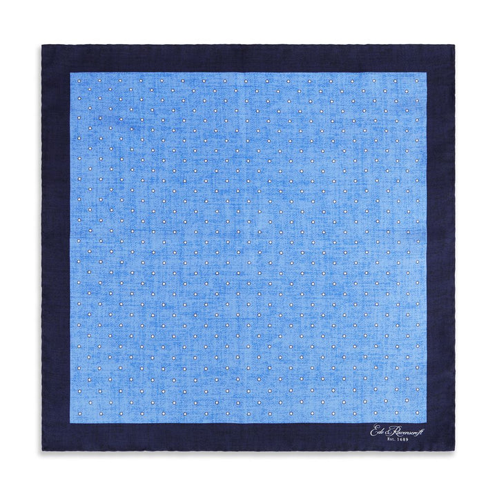 Blue Navy Spot Silk Pocket Square