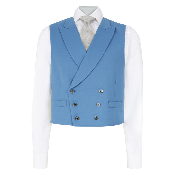 Double breasted blue waistcoat - Blue