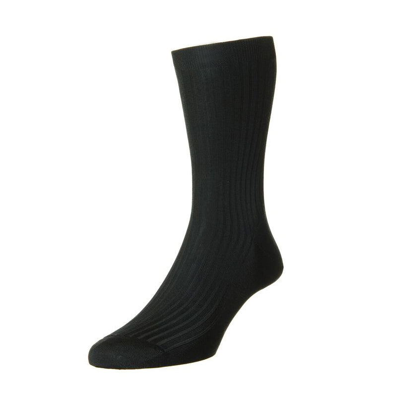 Sudbury Black Silk Calf Length Dress Wear Sock