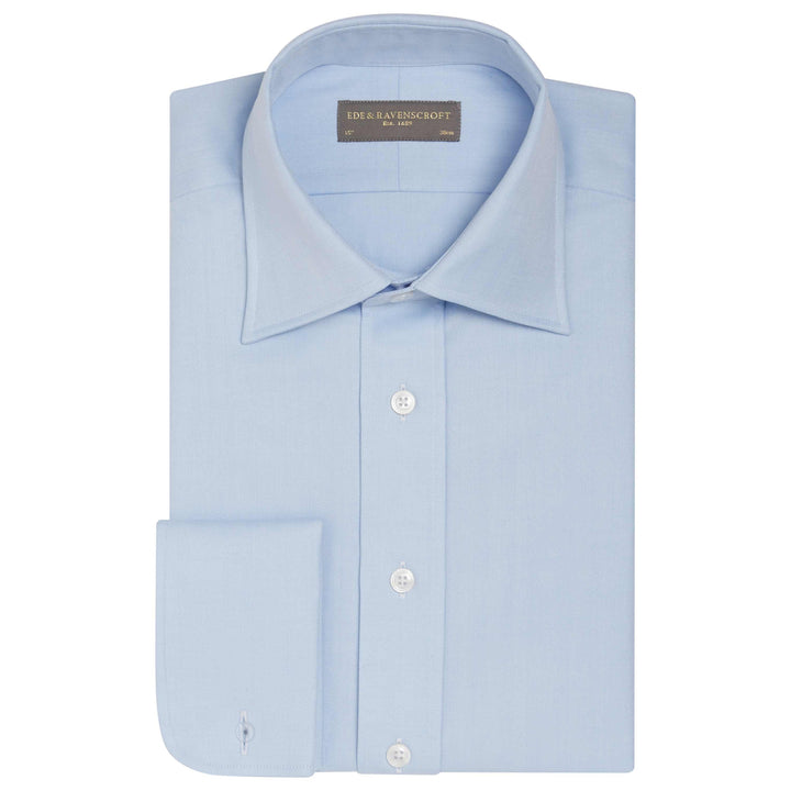 Ainsley Herringbone Shirt - Light Blue