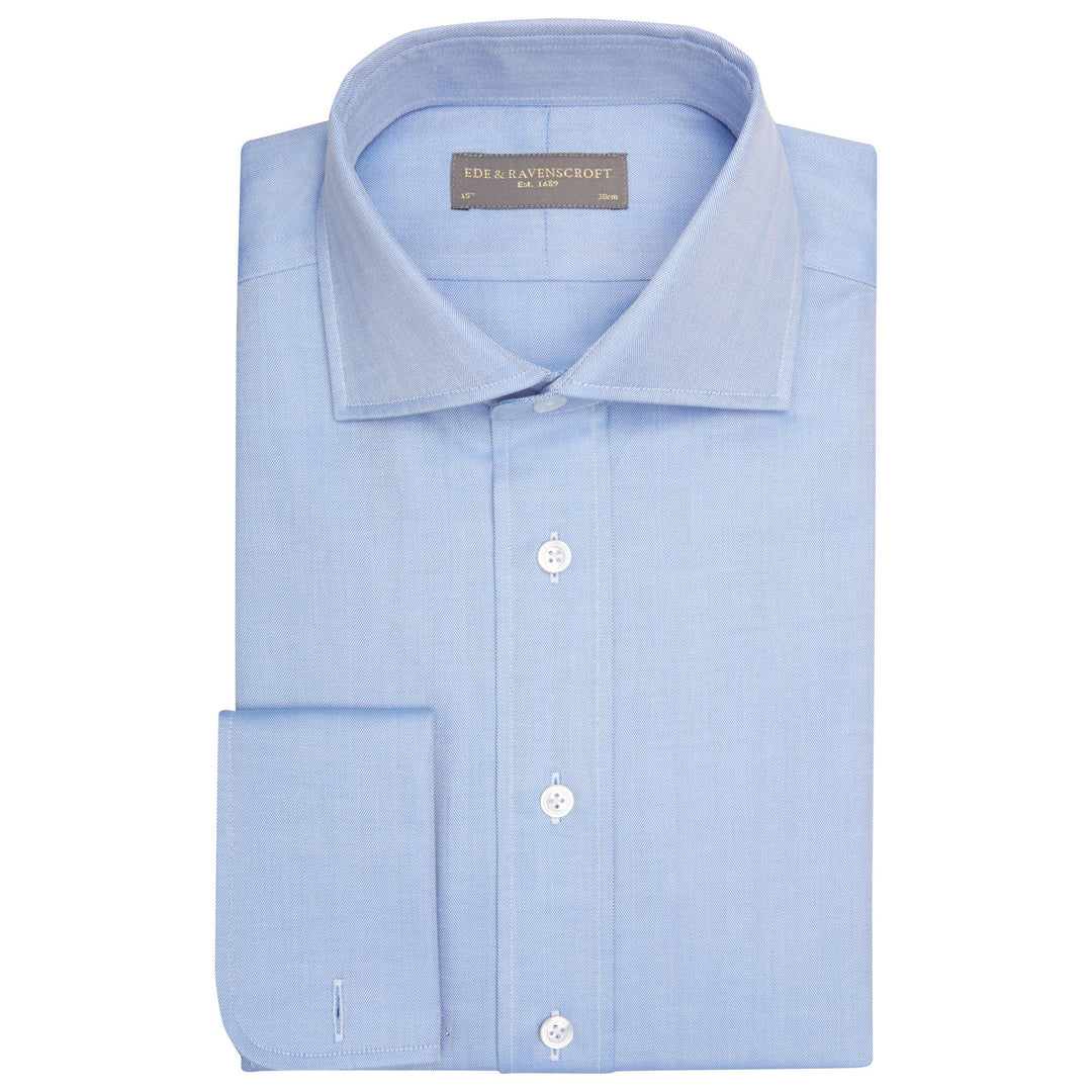 ANGUS HERRINGBONE SHIRT - Blue