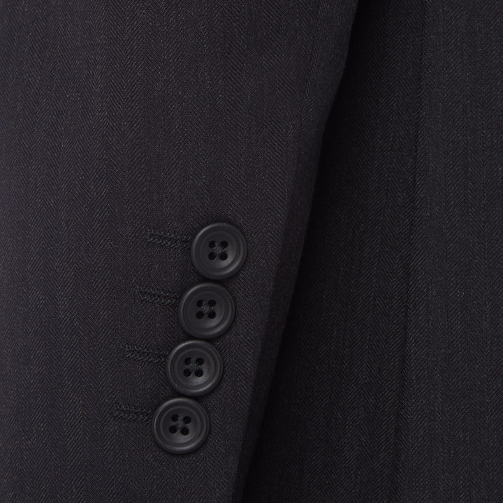 CHARCOAL HIGHBURY HERRINGBONE WOOL SUIT