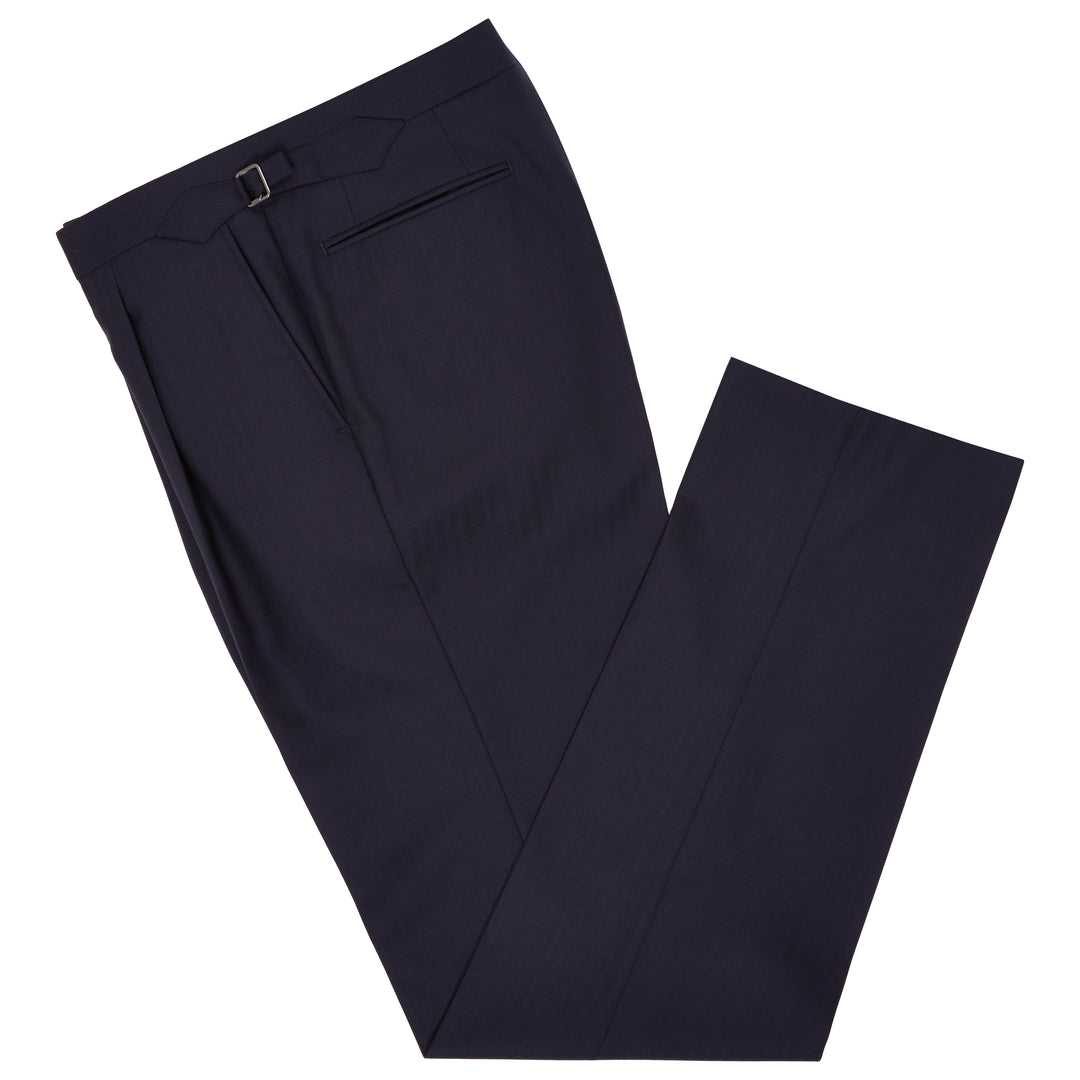 NAVY HIGHBURY HERRINGBONE WOOL SUIT