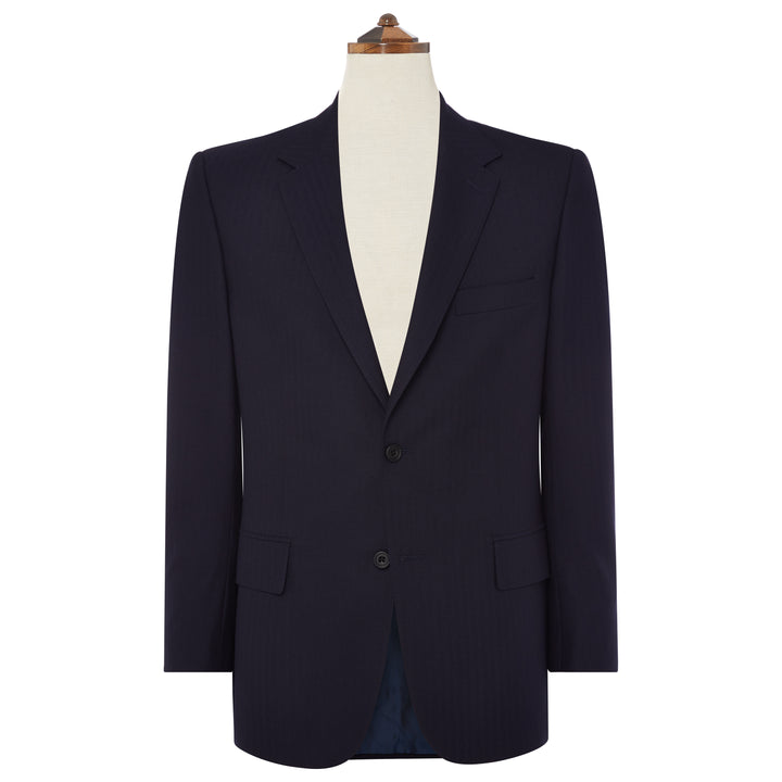 NAVY HIGHBURY HERRINGBONE WOOL SUIT