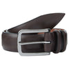 PLAIN BROWN LEATHER BELT WITH SILVER BUCKLE 
