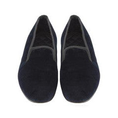 NAVY KNIGHTSBRIDGE VELVET SLIPPER