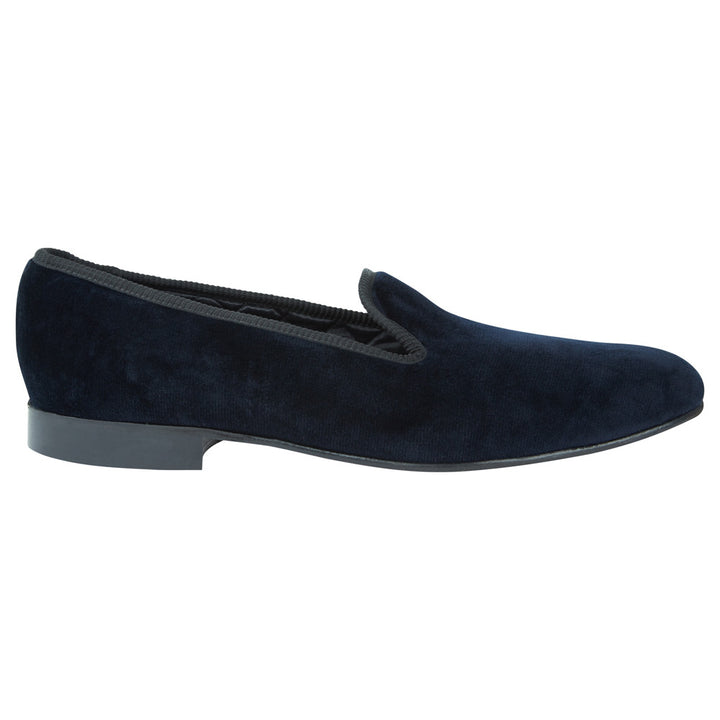 NAVY KNIGHTSBRIDGE VELVET SLIPPER