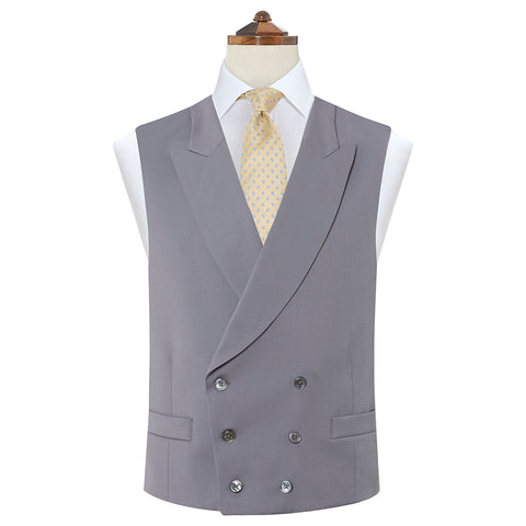 Hayward Grey Royal Gabardine Wool Waistcoat