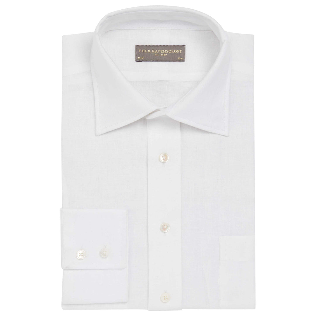 WHITE ALDERNEY LINEN SHIRT