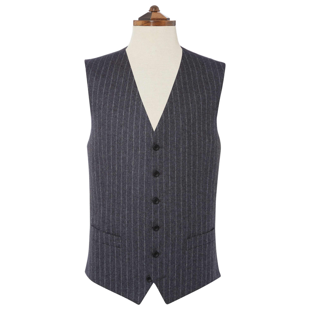 GREY NEWPORT CHALK STRIPE WAISTCOAT