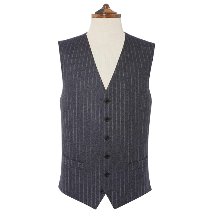 GREY NEWPORT CHALK STRIPE WAISTCOAT