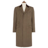 Brown Rothbury Covert Coat with Velvet Collar