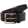 Black Hard Leather Belt with Silver Buckle