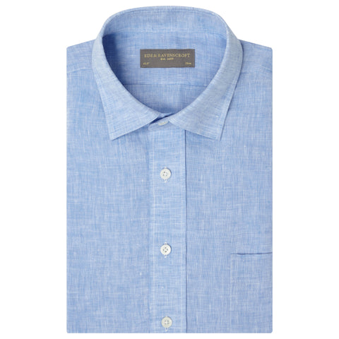 Adam Blue Short Sleeve Linen Shirt