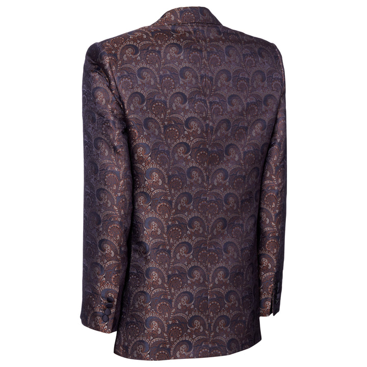 William Navy Silk Jacquard Dinner Jacket