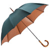 Polished Maple Wood-handle Green and Brown Umbrella