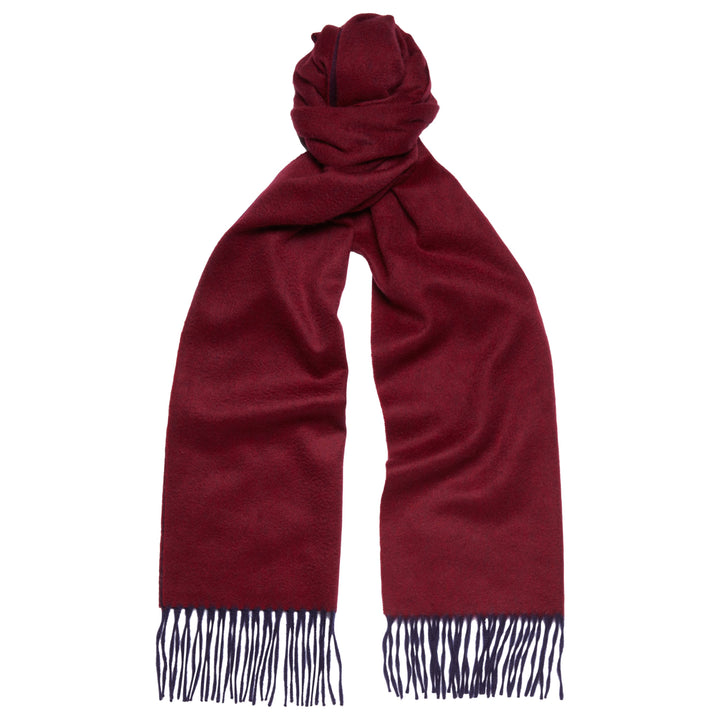 Navy and Burgundy Reversible Cashmere Scarf