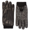 Black Tweed Lambskin Leather Gloves