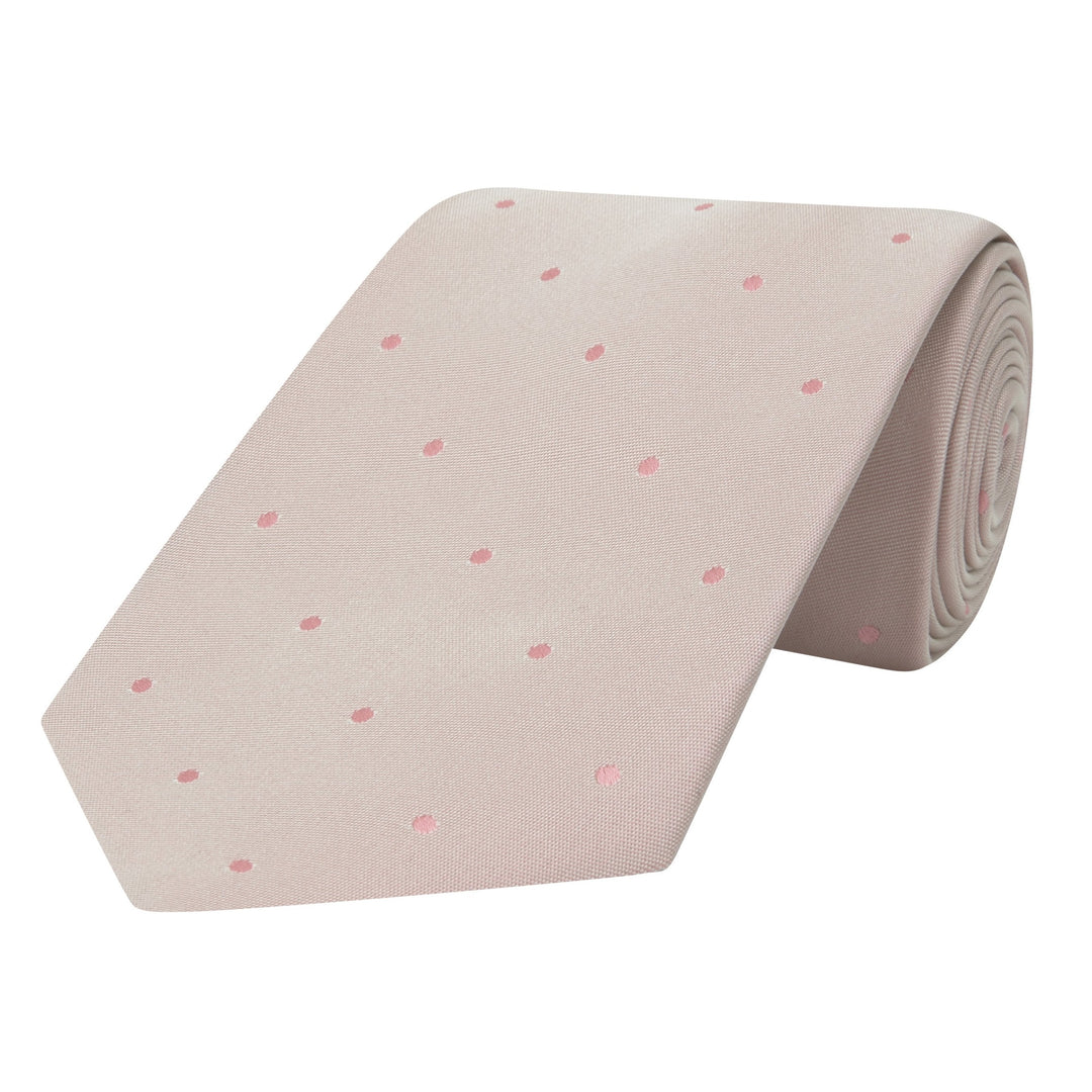 Pink Spot Tonal Woven Silk Tie