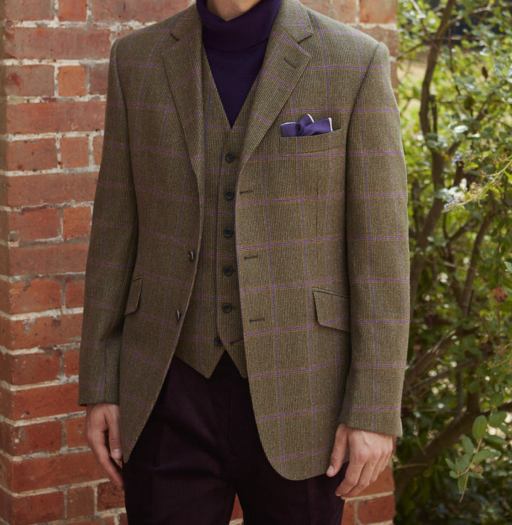 Warrick Green Tweed Check Wool Jacket