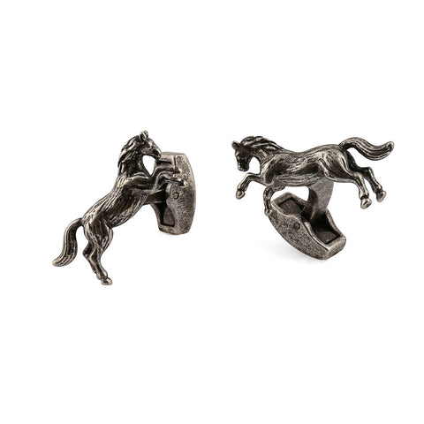 Antique Silver Cantering Horse Cufflinks