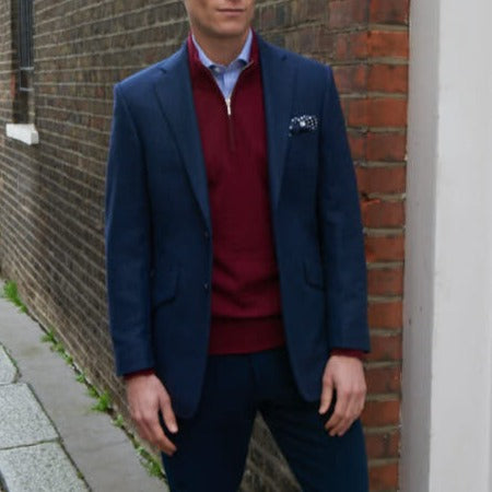 William Blue Tweed Wool and Silk Jacket