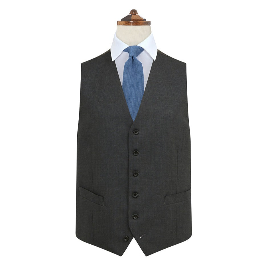 Hyde Charcoal Tropical Panama Wool Waistcoat