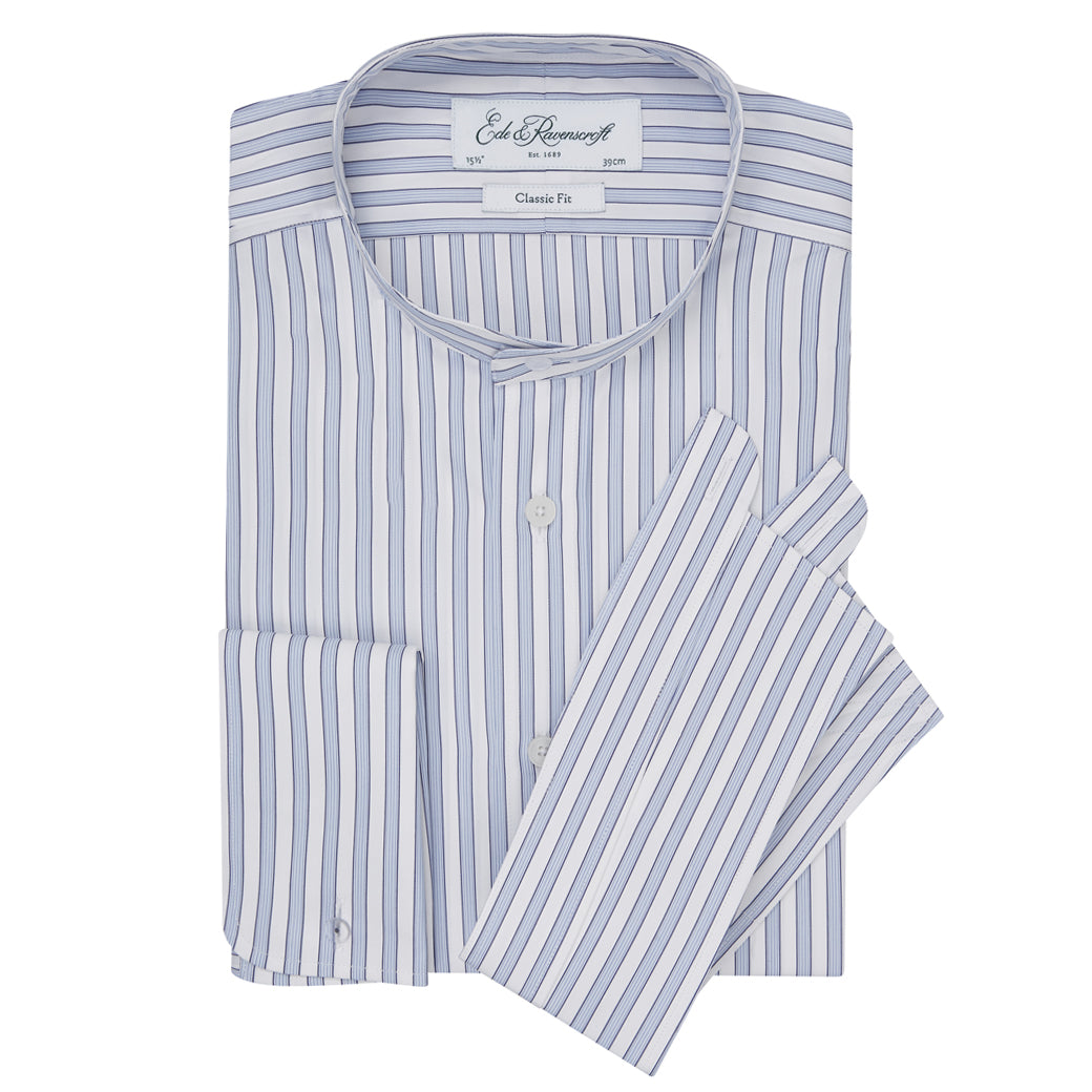 Albion Blue and White Bold Stripe Legal Shirt