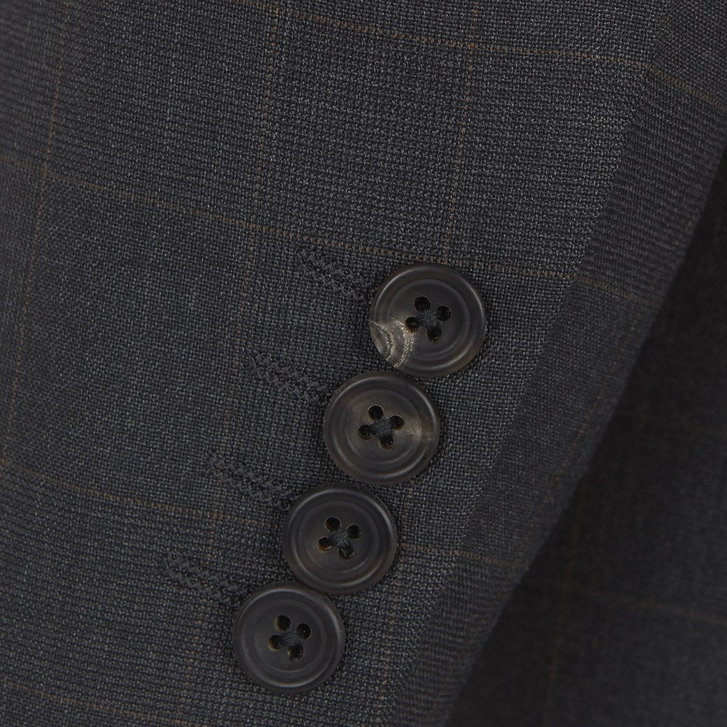 Cambridge Charcoal Camel Windowpane Check Suit