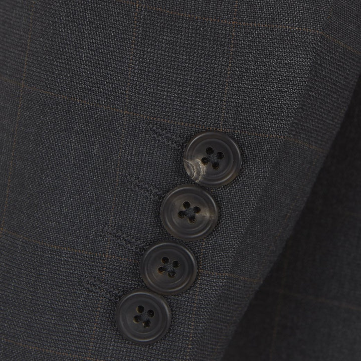 Cambridge Charcoal Camel Windowpane Check Suit
