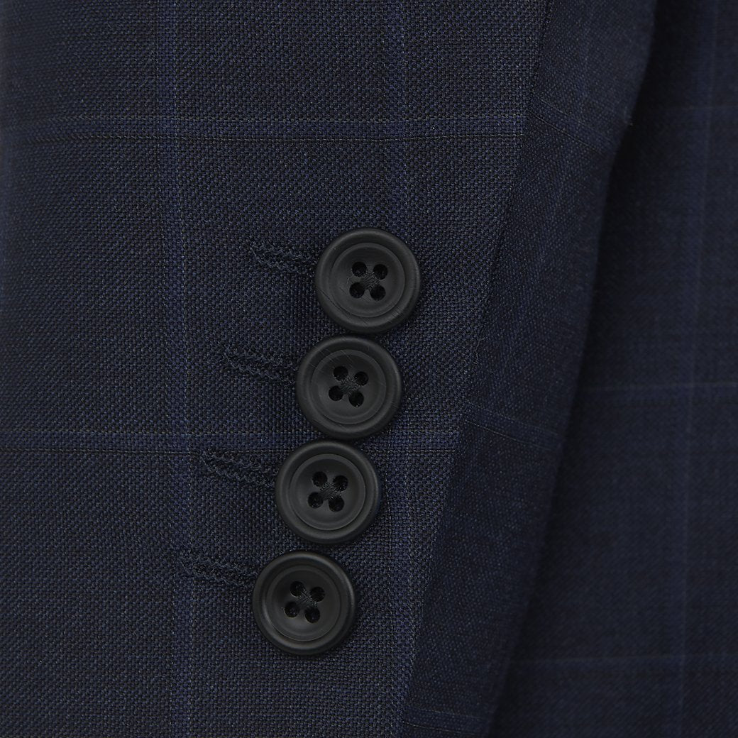 Kilburn Navy Blue Windowpane Check Suit