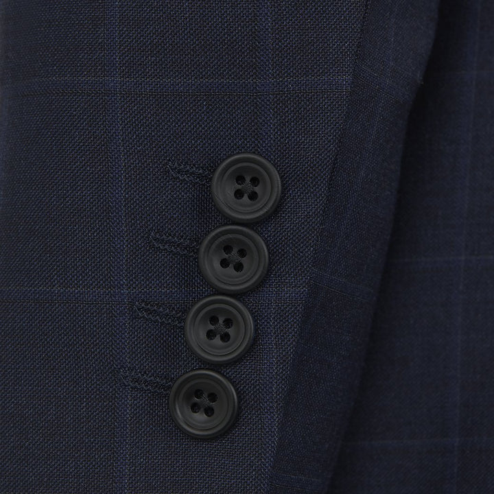 Kilburn Navy Blue Windowpane Check Suit