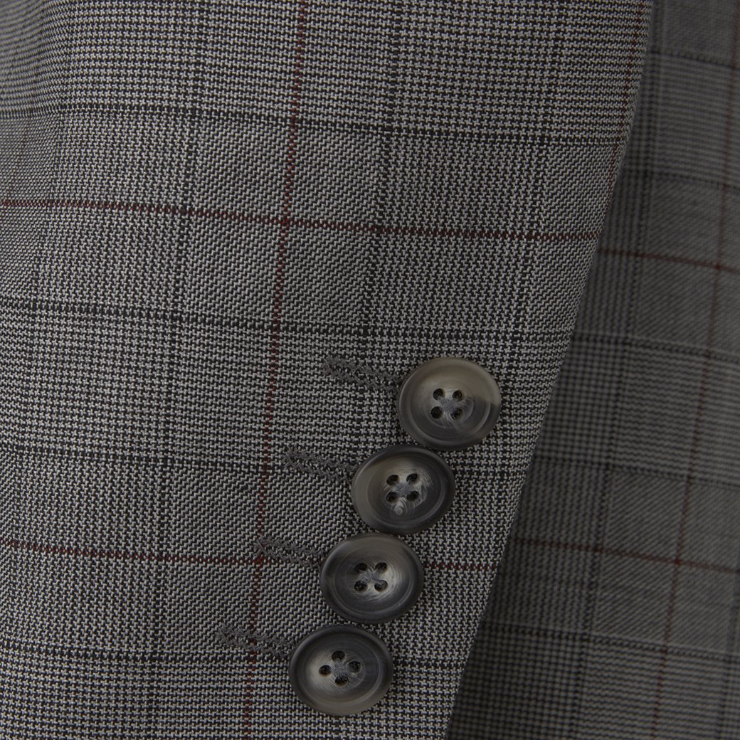 Kilburn Grey and Wine Prince of Wales Check Suit