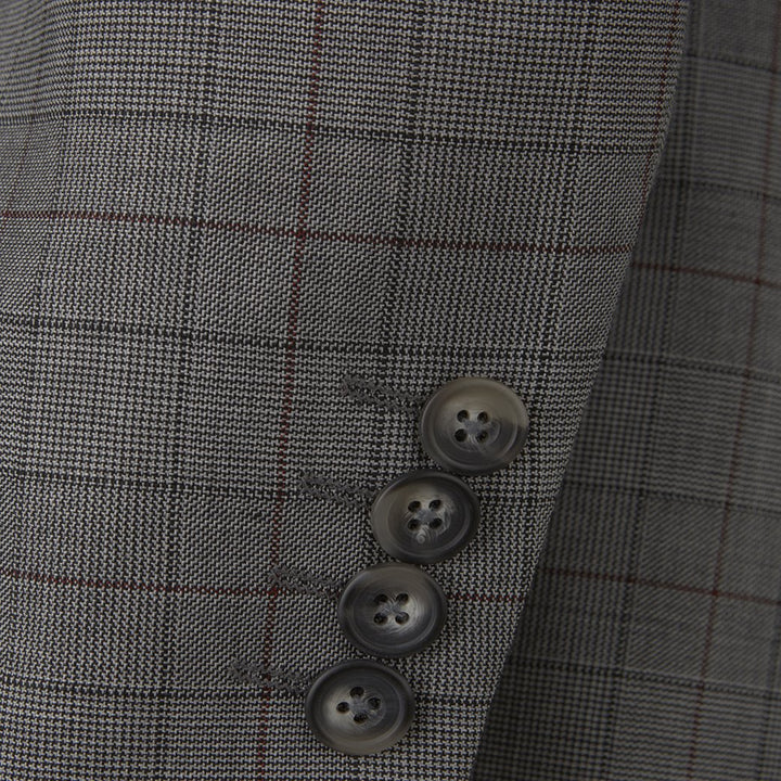 Kilburn Grey and Wine Prince of Wales Check Suit
