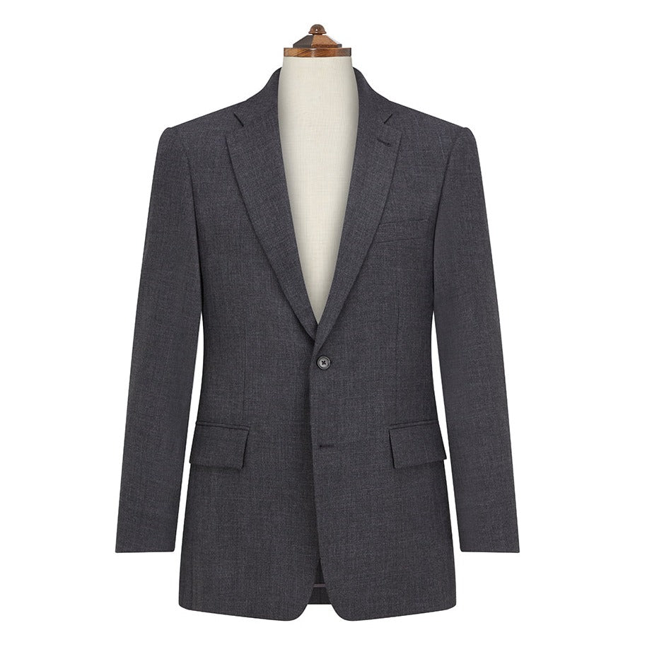 Knighton Semi Lined Charcoal Tropical Worsted Wool Suit