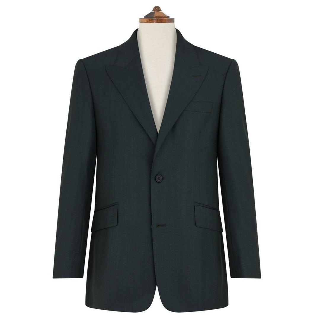 Kenwood Dark Green Herringbone Wool Suit