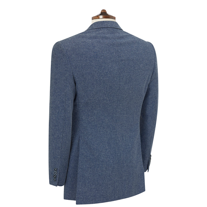 Gresham Blue Double Breasted Tweed Blazer