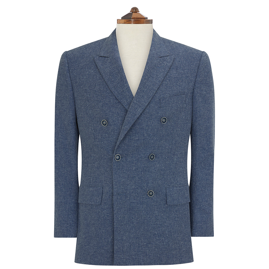 Gresham Blue Double Breasted Tweed Blazer