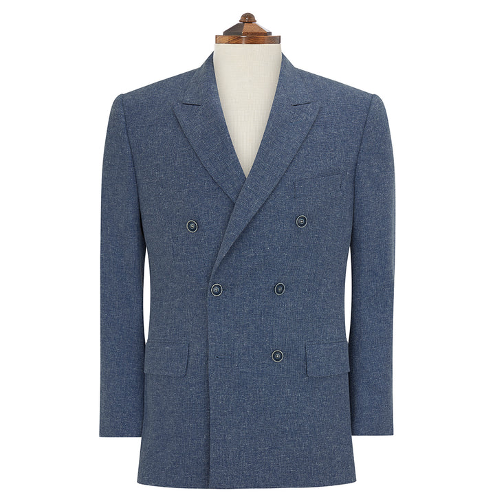 Gresham Blue Double Breasted Tweed Blazer