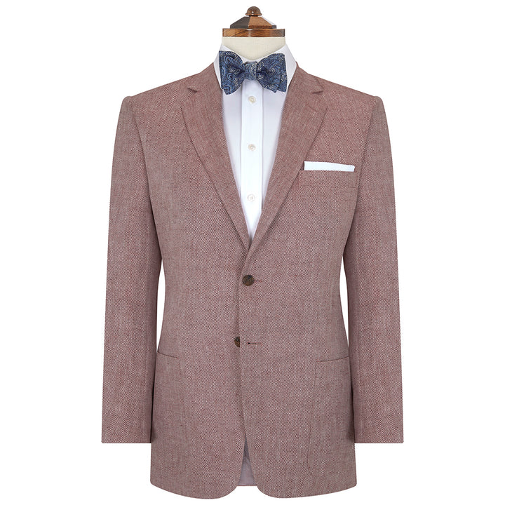 Edgar Red and White Herringbone Jacket