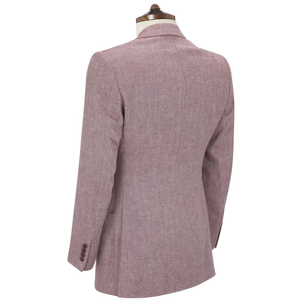 Edgar Red and White Herringbone Jacket